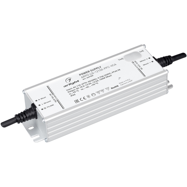 Блок питания ARPV-LG-12150-PFC-VCA (10.5-13.5V, 12.5A, 150W) (Arlight, IP65 Металл, 5 лет) 047709, ARPV-LG 047709
Блок питания ARPV-LG-12150-PFC-VCA (10.5-13.5V, 12.5A, 150W) (Arlight, IP65 Металл, 5 лет) 047709, ARPV-LG 047709