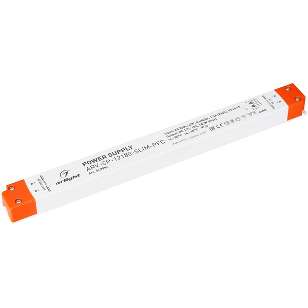 Блок питания ARV-SP-12180-SLIM-PFC (12V, 15A, 180W) (Arlight, IP20 Пластик, 5 лет) 047994, ARV-SP 047994
Блок питания ARV-SP-12180-SLIM-PFC (12V, 15A, 180W) (Arlight, IP20 Пластик, 5 лет) 047994, ARV-SP 047994