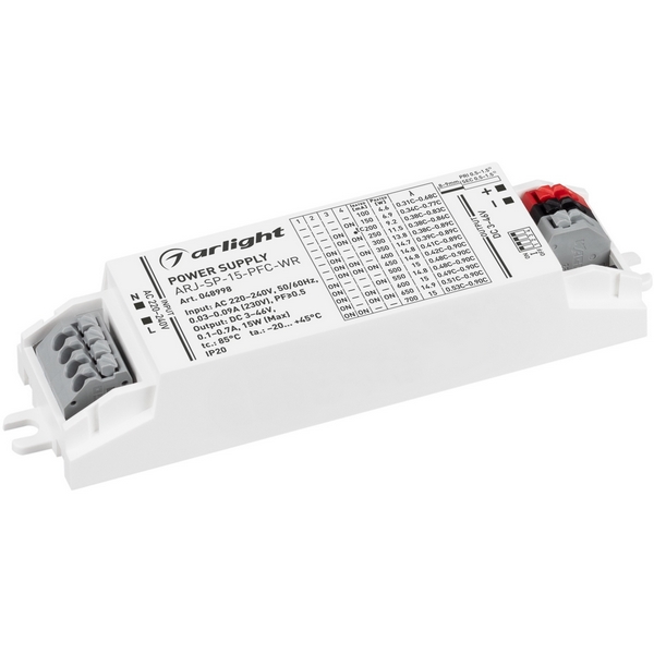 Блок питания ARJ-SP-15-PFC-WR (15W, 3-46V, 0.1-0.7A) (Arlight, IP20 Пластик, 5 лет) 048998, ARJ 048998
Блок питания ARJ-SP-15-PFC-WR (15W, 3-46V, 0.1-0.7A) (Arlight, IP20 Пластик, 5 лет) 048998, ARJ 048998