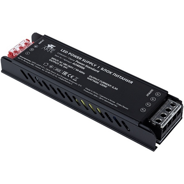 Блок питания 24V 150W 6.25А Arte Lamp Power-Standard A240506N, Power-Standard A240506N
Блок питания 24V 150W 6.25А Arte Lamp Power-Standard A240506N, Power-Standard A240506N