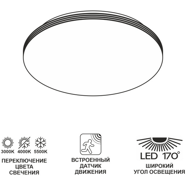 Потолочный светодиодный светильник с датчиком движения Citilux Симпла CL71424SV, Белый, Симпла CL71424SV
Потолочный светодиодный светильник с датчиком движения Citilux Симпла CL71424SV, Белый, Симпла CL71424SV