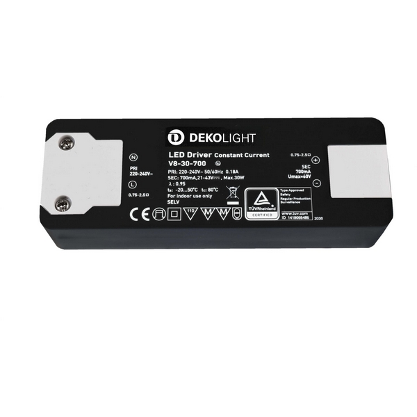 Блок питания для светодиодов BASIC, CC, V8-30-700мА/30Вт Deko-Light 862198, 862198
Блок питания для светодиодов BASIC, CC, V8-30-700мА/30Вт Deko-Light 862198, 862198