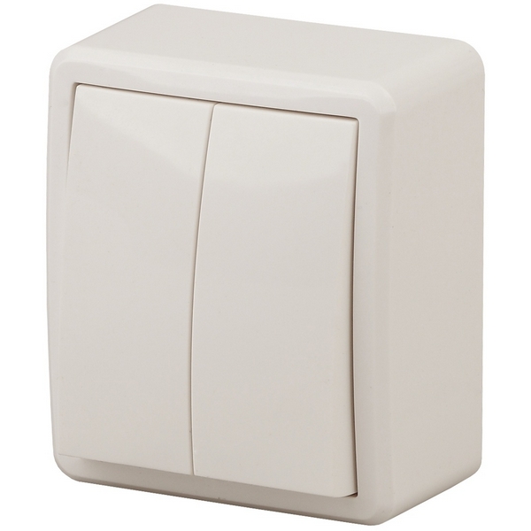 Выключатель накладной двухклавишный (слоновая кость) ЭРА 11-1204-02, 11-1204-02 
Выключатель накладной двухклавишный (слоновая кость) ЭРА 11-1204-02, 11-1204-02