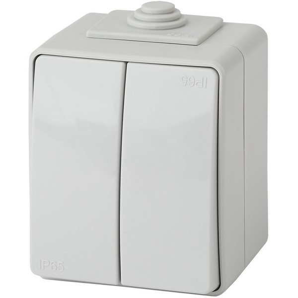 Проходной переключатель накладной двухклавишный (серый) IP65 ЭРА 11-1606-03, 11-1606-03 
Проходной переключатель накладной двухклавишный (серый) IP65 ЭРА 11-1606-03, 11-1606-03