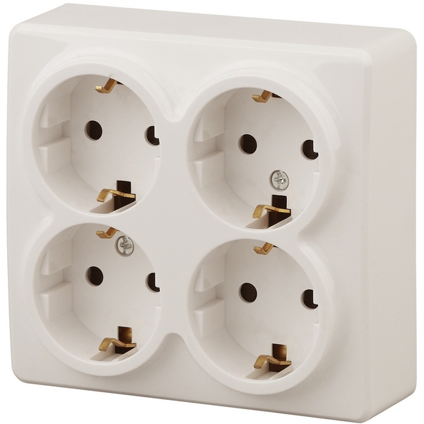 Розетка четверная с заземлением и шторками (слоновая кость) ЭРА 11-2211-02, 11-2211-02 
Розетка четверная с заземлением и шторками (слоновая кость) ЭРА 11-2211-02, 11-2211-02