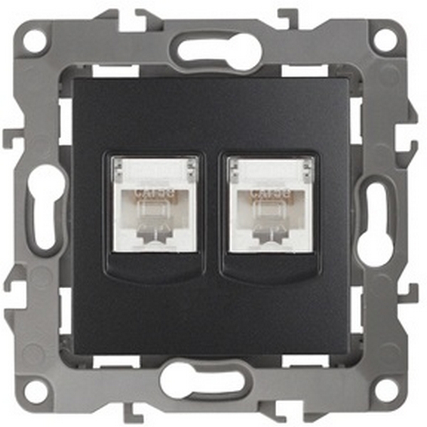 Розетка встраиваемая двойная Ethernet RJ-45 (антрацит) ЭРА 12-3108-05, Черный, 12-3108-05
Розетка встраиваемая двойная Ethernet RJ-45 (антрацит) ЭРА 12-3108-05, Черный, 12-3108-05