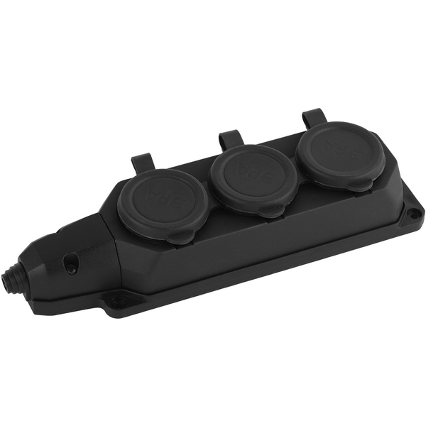 Розеточный блок 3-х местный с заземлением (черный) ЭРА K-3e-B-IP44, K-3e-B-IP44 
Розеточный блок 3-х местный с заземлением (черный) ЭРА K-3e-B-IP44, K-3e-B-IP44