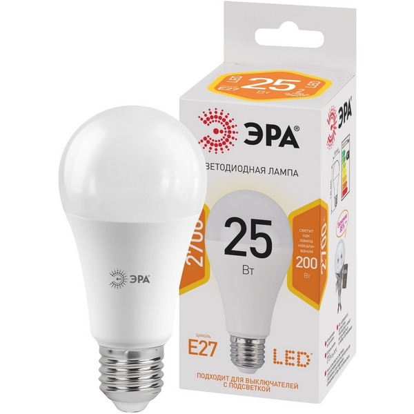 Лампочка светодиодная E27 25W ЭРА LED A65-25W-827-E27, LED A65-25W-827-E27 
Лампочка светодиодная E27 25W ЭРА LED A65-25W-827-E27, LED A65-25W-827-E27