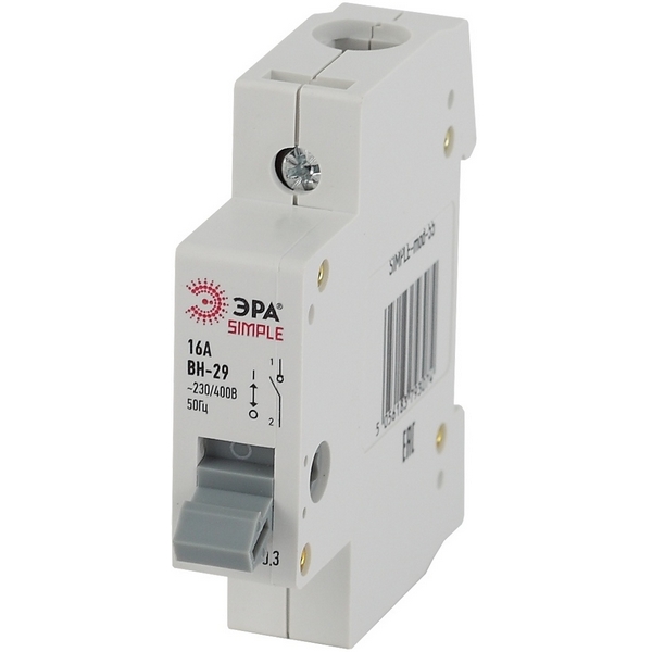 Выключатель нагрузки 1P 16А ЭРА SIMPLE-mod-55, SIMPLE-mod-55
Выключатель нагрузки 1P 16А ЭРА SIMPLE-mod-55, SIMPLE-mod-55