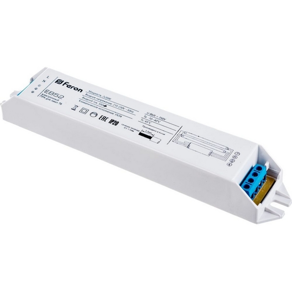 Аппарат пускорегулирующий электронный (балласт), 2*36W T8/G13 230V, Feron EB52 21524, EB52 21524
Аппарат пускорегулирующий электронный (балласт), 2*36W T8/G13 230V, Feron EB52 21524, EB52 21524