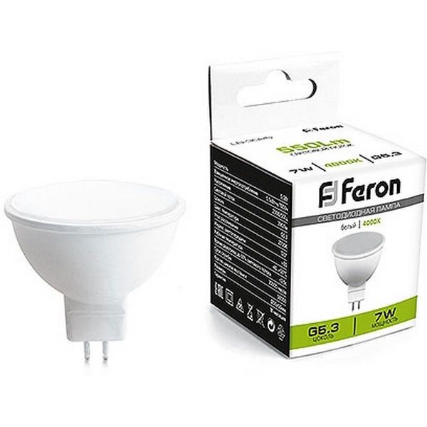 Лампа светодиодная Feron 41391 LB-3026, MR16 (рефлекторная) 7W 220V G5.3 4000К, LB 41391
Лампа светодиодная Feron 41391 LB-3026, MR16 (рефлекторная) 7W 220V G5.3 4000К, LB 41391