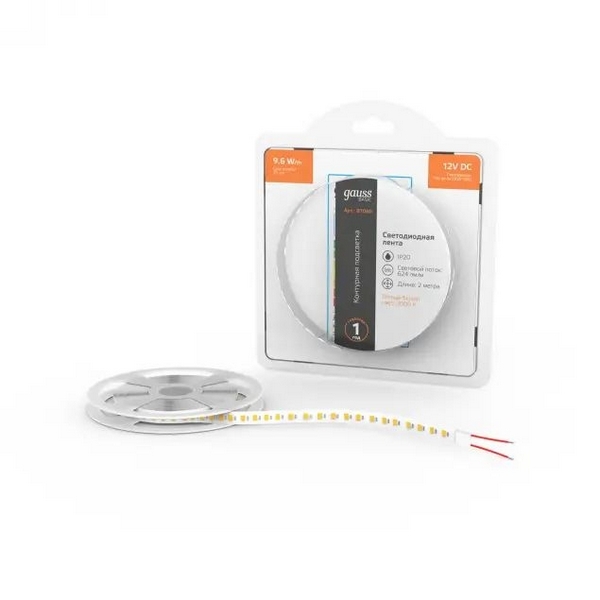 Лента светодиодная 2835/120 12V 9,6W/m 624lm/m 3000K 8mm IP20 2m Gauss Basic BT060, Basic BT060
Лента светодиодная 2835/120 12V 9,6W/m 624lm/m 3000K 8mm IP20 2m Gauss Basic BT060, Basic BT060