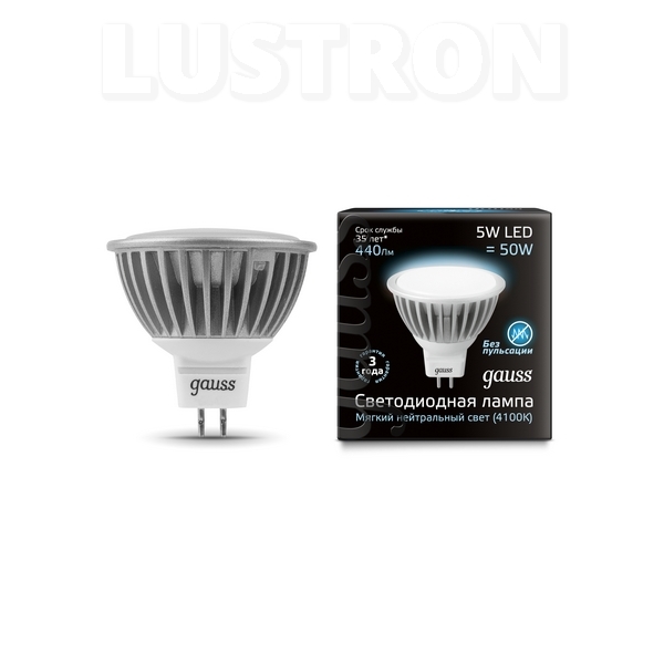 Лампочка светодиодная полусфера GU5.3 5W 4100K 440lm Gauss EB101505205, EB101505205
Лампочка светодиодная полусфера GU5.3 5W 4100K 440lm Gauss EB101505205, EB101505205