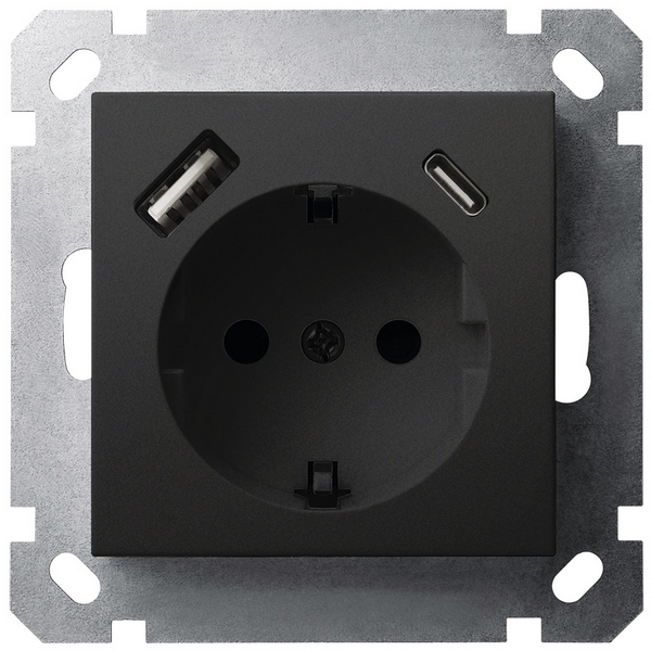 Розетка со шторками с USB Type A+С (черный матовый) Jasmart G-Classic G5501USB-25PB, G-Classic G5501USB-25PB
Розетка со шторками с USB Type A+С (черный матовый) Jasmart G-Classic G5501USB-25PB, G-Classic G5501USB-25PB