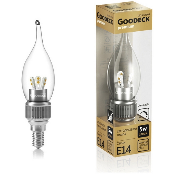 Лампа диммируемая E14 5W свеча на ветру Kink Light 1005011105D/GL, 1005011105D/GL
Лампа диммируемая E14 5W свеча на ветру Kink Light 1005011105D/GL, 1005011105D/GL