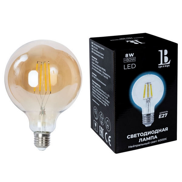 Лампочка светодиодная филаментная E27-8W-G125-NH-fil gold_lb L&B, E27-8W-G125-NH-fil gold_lb
Лампочка светодиодная филаментная E27-8W-G125-NH-fil gold_lb L&B, E27-8W-G125-NH-fil gold_lb