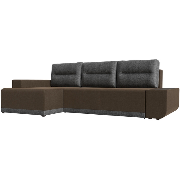 Угловой диван Чикаго левый угол (основа рогожка коричневая, подушки и вставка рогожка серая) Лига Диванов 110776L, Серый;коричневый, Чикаго 110776L 
Угловой диван Чикаго левый угол (основа рогожка коричневая, подушки и вставка рогожка серая) Лига Диванов 110776L, Серый;коричневый, Чикаго 110776L