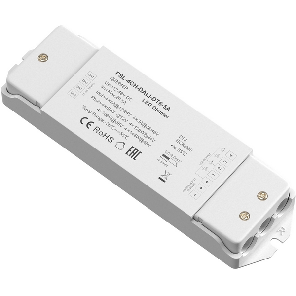 Диммер DALI DT6 четырёхканальный 12-48VDC DIM Maytoni Диммеры 721002, Диммеры 721002
Диммер DALI DT6 четырёхканальный 12-48VDC DIM Maytoni Диммеры 721002, Диммеры 721002