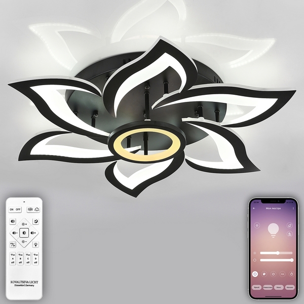 Потолочная люстра (+ночной режим) с пультом Natali Kovaltseva Olimp HIGH-TECH LED LAMPS 82020 BLACK (Умный дом), Черный, Olimp HIGH-TECH LED LAMPS 82020 BLACK
Потолочная люстра (+ночной режим) с пультом Natali Kovaltseva Olimp HIGH-TECH LED LAMPS 82020 BLACK (Умный дом), Черный, Olimp HIGH-TECH LED LAMPS 82020 BLACK