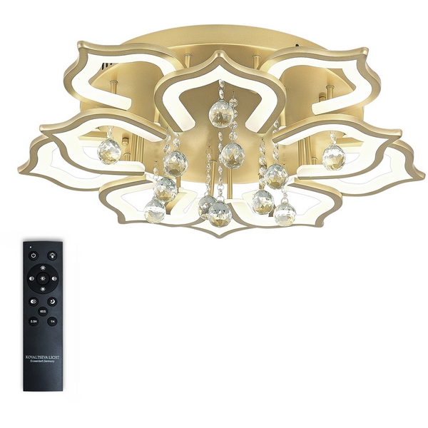 Потолочная LED люстра (+ночной режим) с ПДУ Natali Kovaltseva Florel INNOVATION STYLE 83053 (Умный дом), Золото, Florel INNOVATION STYLE 83053
Потолочная LED люстра (+ночной режим) с ПДУ Natali Kovaltseva Florel INNOVATION STYLE 83053 (Умный дом), Золото, Florel INNOVATION STYLE 83053