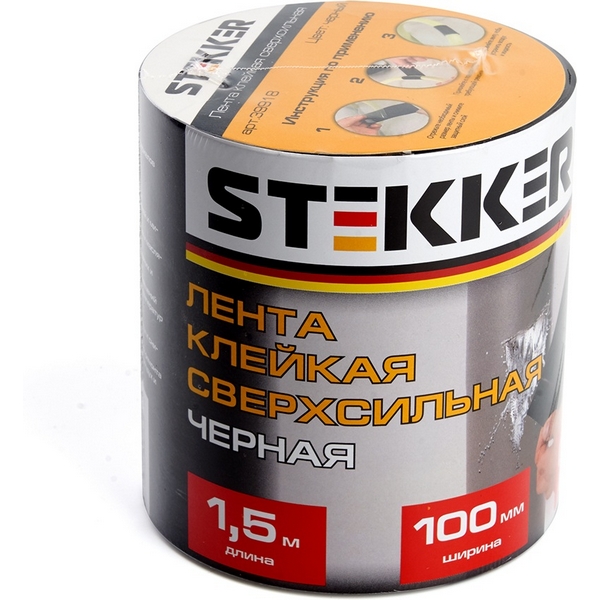 Лента клейкая сверхсильная 0,7x100 мм длина 1,5 м черная Stekker 39918, Черный, 39918
Лента клейкая сверхсильная 0,7x100 мм длина 1,5 м черная Stekker 39918, Черный, 39918