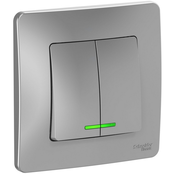 Выключатель двухклавишный с подсветкой (алюминий) Systeme Electric Blanca BLNVS010513, Blanca BLNVS010513
Выключатель двухклавишный с подсветкой (алюминий) Systeme Electric Blanca BLNVS010513, Blanca BLNVS010513