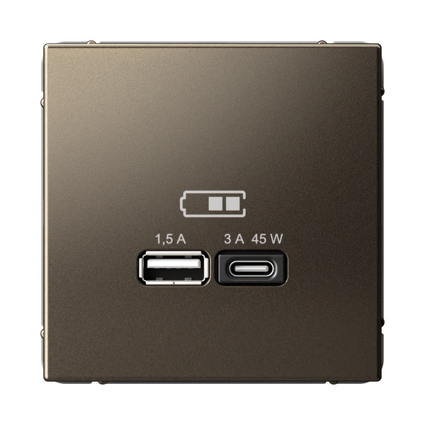 Розетка с быстрой зарядкой USB Type A+С 45Вт (мокко) Systeme Electric GAL000629, Коричневый, GAL000629
Розетка с быстрой зарядкой USB Type A+С 45Вт (мокко) Systeme Electric GAL000629, Коричневый, GAL000629