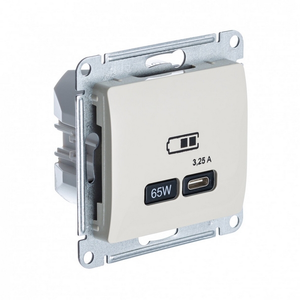 Розетка с быстрой зарядкой USB Type-C 65Вт (бежевый) Systeme Electric Glossa GSL000227, Glossa GSL000227
Розетка с быстрой зарядкой USB Type-C 65Вт (бежевый) Systeme Electric Glossa GSL000227, Glossa GSL000227
