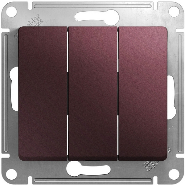 Выключатель трехклавишный (баклажановый) Systeme Electric Glossa GSL001131, Фиолетовый, Glossa GSL001131
Выключатель трехклавишный (баклажановый) Systeme Electric Glossa GSL001131, Фиолетовый, Glossa GSL001131