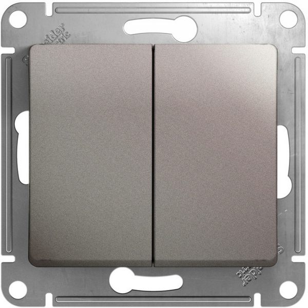 Выключатель двухклавишный (платина) Systeme Electric Glossa GSL001251, Серый, Glossa GSL001251
Выключатель двухклавишный (платина) Systeme Electric Glossa GSL001251, Серый, Glossa GSL001251