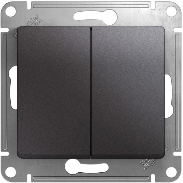 Выключатель двухклавишный (графит) Systeme Electric Glossa GSL001351, Черный, Glossa GSL001351
Выключатель двухклавишный (графит) Systeme Electric Glossa GSL001351, Черный, Glossa GSL001351