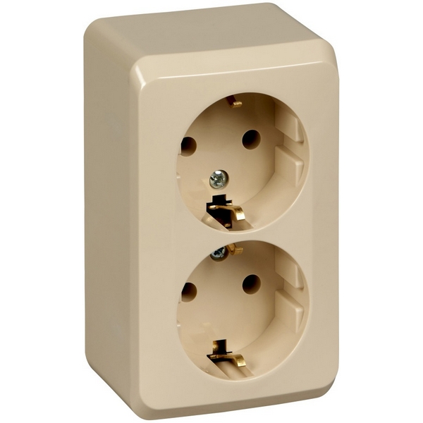 Розетка накладная двойная с заземлением (кремовый) Systeme Electric Этюд PA16-007K, Этюд PA16-007K 
Розетка накладная двойная с заземлением (кремовый) Systeme Electric Этюд PA16-007K, Этюд PA16-007K