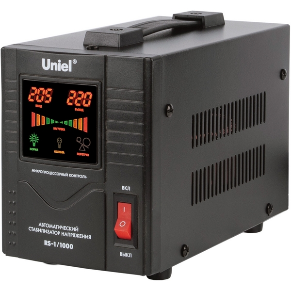 Стабилизатор релейный однофазный, 1,0 кВА. Uniel RS-1/1000, RS-1/1000
Стабилизатор релейный однофазный, 1,0 кВА. Uniel RS-1/1000, RS-1/1000