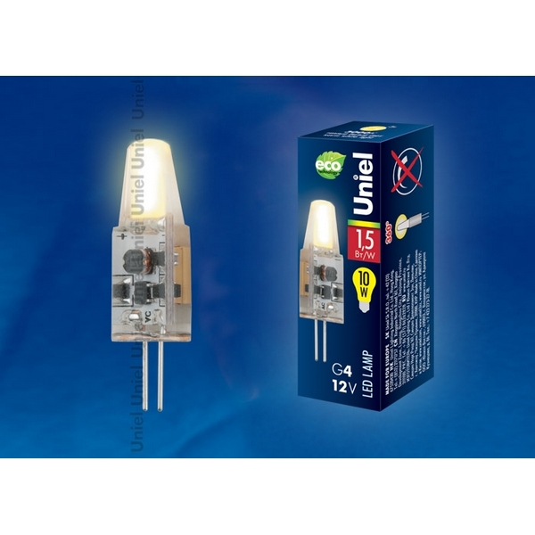 Лампочка светодиодная LED-JC-12/1,5W/WW/G4/CL SIZ05TR (Uniel), LED-JC-12/1,5W/WW/G4/CL SIZ05TR
Лампочка светодиодная LED-JC-12/1,5W/WW/G4/CL SIZ05TR (Uniel), LED-JC-12/1,5W/WW/G4/CL SIZ05TR