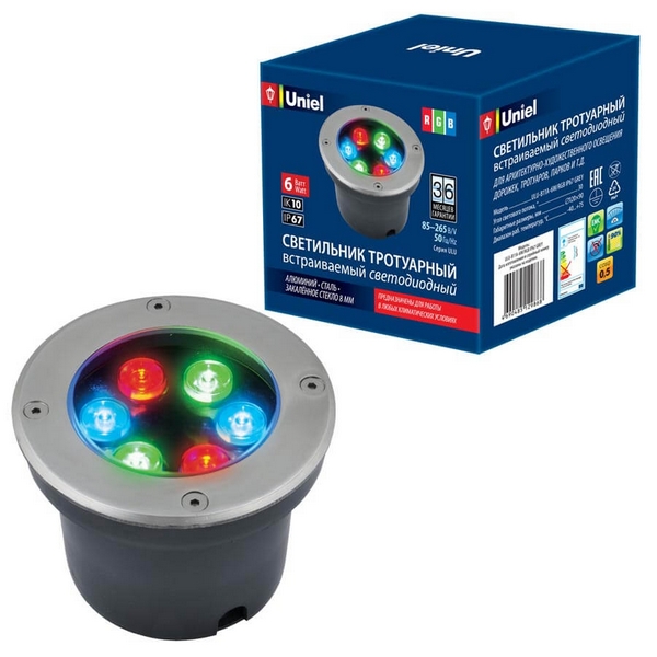 Встраиваемый светильник уличный светодиодный ULU-B11A-6W/RGB IP67 Uniel GREY, Серый, ULU-B11A-6W/RGB IP67 GREY
Встраиваемый светильник уличный светодиодный ULU-B11A-6W/RGB IP67 Uniel GREY, Серый, ULU-B11A-6W/RGB IP67 GREY