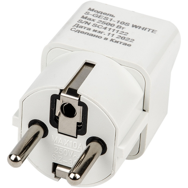 Переходник сетевой, 10А, 2500Вт, с заземлением, Белый. Uniel Сетевые переходники S-GES1-10S WHITE, Сетевые переходники S-GES1-10S WHITE
Переходник сетевой, 10А, 2500Вт, с заземлением, Белый. Uniel Сетевые переходники S-GES1-10S WHITE, Сетевые переходники S-GES1-10S WHITE