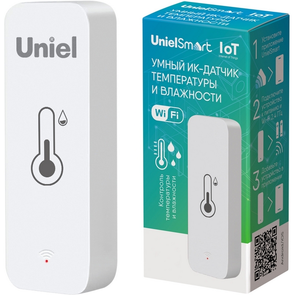 Умный ИК-датчик температуры и влажности Wi-Fi+Bluetooth на батарейках Uniel USN-A500 TS/WF WHITE, Белый, USN-A500 TS/WF WHITE
Умный ИК-датчик температуры и влажности Wi-Fi+Bluetooth на батарейках Uniel USN-A500 TS/WF WHITE, Белый, USN-A500 TS/WF WHITE