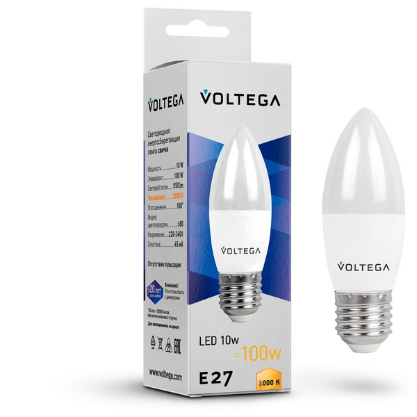 Светодиодная лампа Simple Candle 10W 3000K E27 Voltega Candle 10W 7240, Candle 10W 7240
Светодиодная лампа Simple Candle 10W 3000K E27 Voltega Candle 10W 7240, Candle 10W 7240
