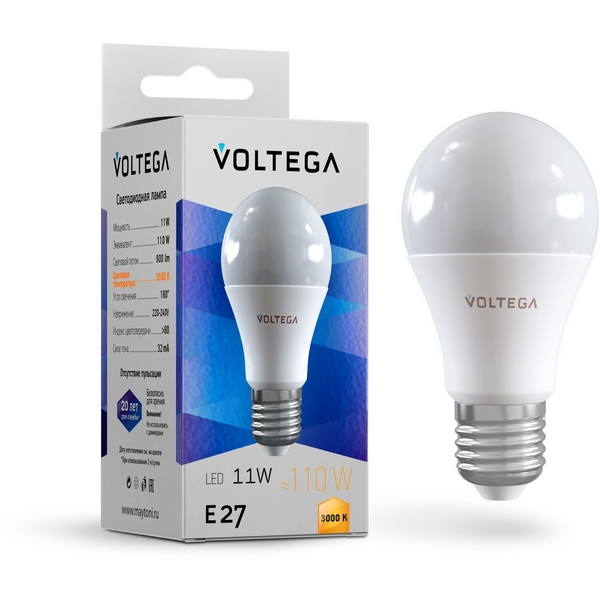 Светодиодная лампа Simple A60 11W 3000K E27 Voltega General purpose bulb 11W 7245, General purpose bulb 11W 7245
Светодиодная лампа Simple A60 11W 3000K E27 Voltega General purpose bulb 11W 7245, General purpose bulb 11W 7245