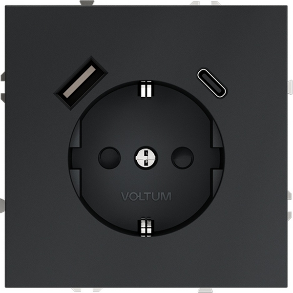 Розетка с заземлением, шторками и USB Type A+С (графит) Voltum S70 VLS040507, Графитовый, S70 VLS040507
Розетка с заземлением, шторками и USB Type A+С (графит) Voltum S70 VLS040507, Графитовый, S70 VLS040507
