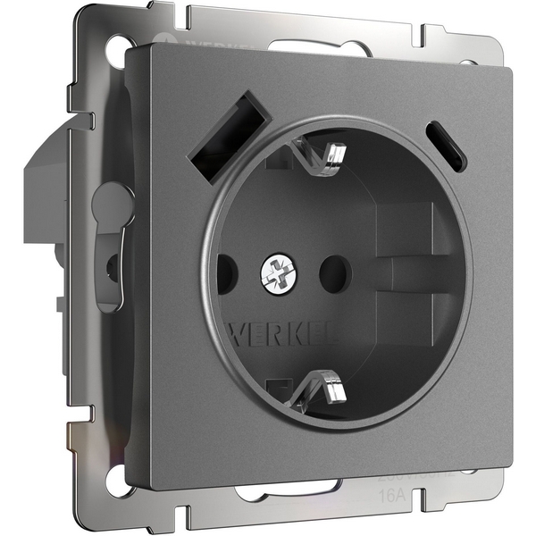 Розетка с заземлением,шторками и USB Type A+С (графит матовый) Werkel W1171764 (a063106), Графитовый, Встраиваемые механизмы графит матовый W1171764
Розетка с заземлением,шторками и USB Type A+С (графит матовый) Werkel W1171764 (a063106), Графитовый, Встраиваемые механизмы графит матовый W1171764