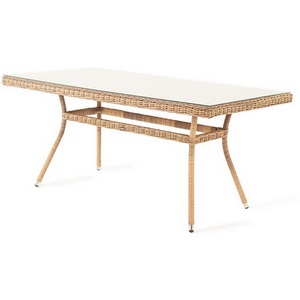 Изображение товара Плетеный стол из искусственного ротанга 160х90см, цвет соломенный 4SIS Латте YH-T4766G-1