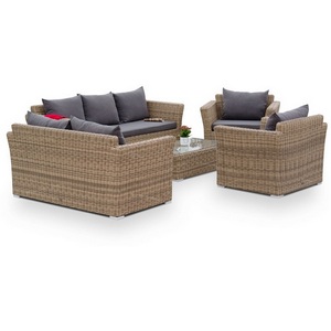 Изображение товара Лаунж-зона из искусственного ротанга, цвет соломенный 4SIS Капучино Дабл KDS3S2CT-5-SET