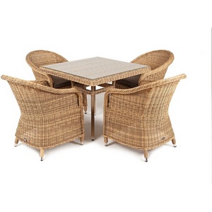 Изображение товара Обеденная группа из искусственного ротанга, цвет соломенный 4SIS Фредо FC4T-5-SET