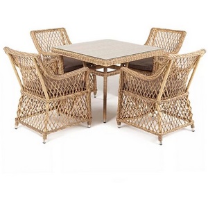 Изображение товара Обеденная группа плетеная на 4 персоны, цвет соломенный 4SIS Айриш AC4T-5-SET