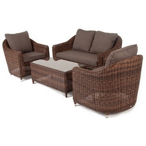 Изображение товара Лаунж-зона из искусственного ротанга, цвет коричневый 4SIS Кон Панна KPS2C2TJ-4-SET brown