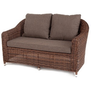 Изображение товара Диван из искусственного ротанга двухместный, цвет коричневый 4SIS Кон Панна YH-C2808W brown