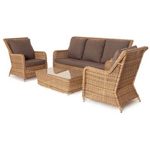 Изображение товара Лаунж-зона из искусственного ротанга, цвет соломенный 4SIS Гляссе GS3C2T-4-SET