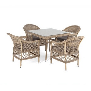 Изображение товара Обеденная группа плетеная, цвет соломенный 4SIS Сицилия SC4T-5-SET