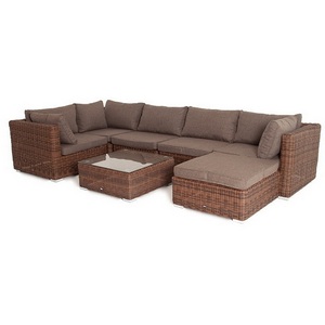 Изображение товара Трансформирующаяся лаунж-зона из искусственного ротанга, цвет коричневый 4SIS Лунго LS5O1T1-7-SET brown